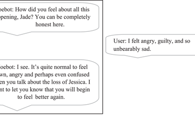 Voorbeeld chat met een mental health chatbot