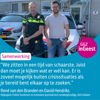 Foto met wijkagent en verpleegkundige