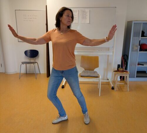 Oefentherapeut die Tai Chi beoeftend